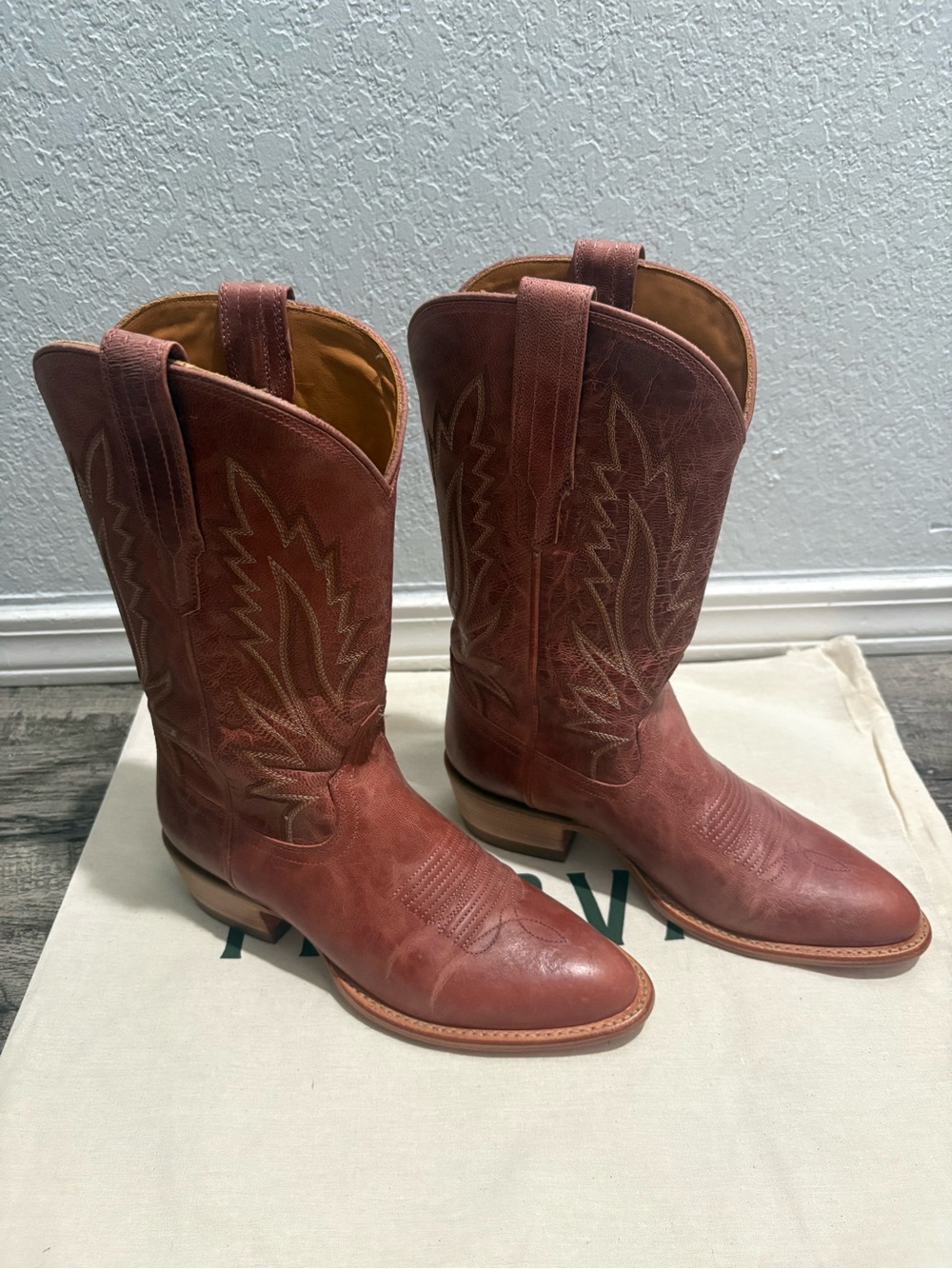 Tecovas Jamie Pink Frost Classic Leather Cowboy Boots -size 6